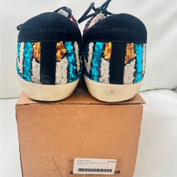 Golden goose GGDB super star full paillette black and blue glitters sneakers - Picture 11 of 14